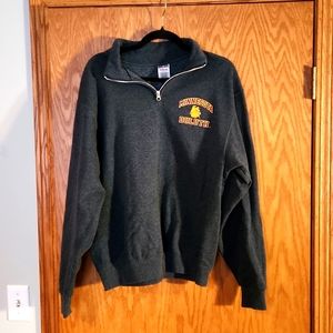 Jerzees 3/4 zip in gray,  size medium.  Minnesota Duluth sweatshirt.